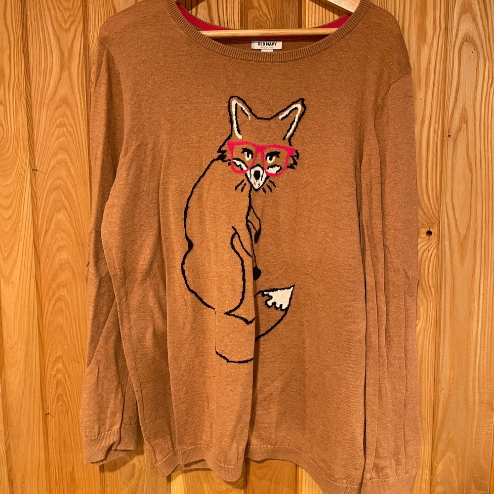 Old navy fox with glasses sweater 🦊
